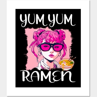 Anime Girl Loves Ramen Posters and Art